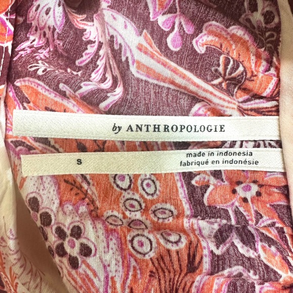 ANTHROPOLOGIE Janelle Floral Button Front Tunic Dress Drop Waist Women's S Boho - Picture 7 of 10